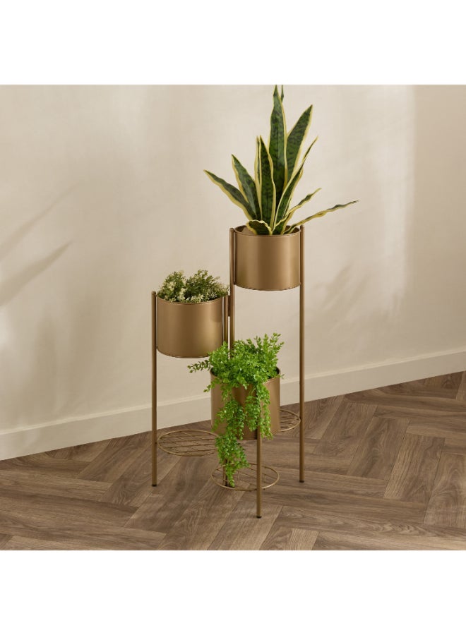 Home Box Metal Planter Stand - Gold - For Indoor Plants - Image 1